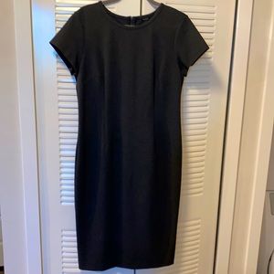 Ann Taylor Lg Ponte knit charcoal back zip dress